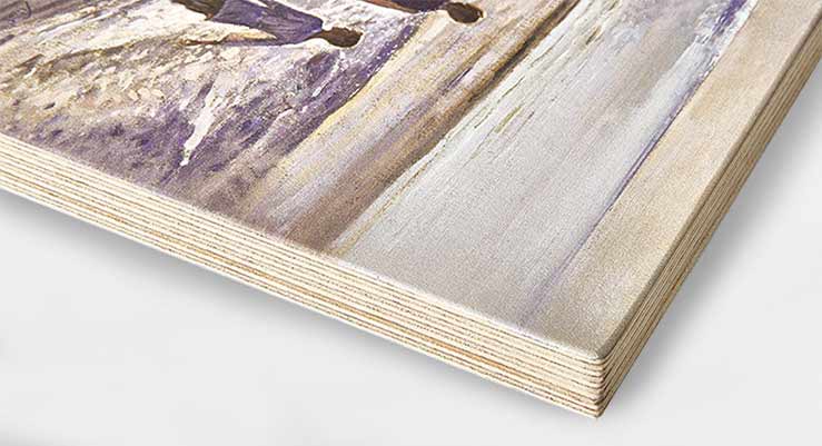Impression sur bois avec une couche blanche