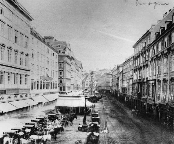 View of the Graben, Vienna, c.1860-80 (b/w photo)  à Photographe autrichien