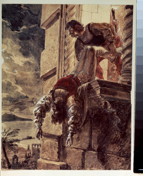 The assassination of Prince Andrew of Hungary at the queen's Joan I of Naples behest on 18 September à Brüllow