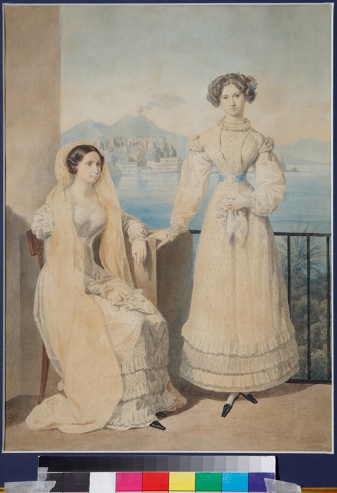 Portrait of Sisters Countesses Dorothea (1804-1863) and Catherine (1803-1888) von Tiesenhausen à Brüllow