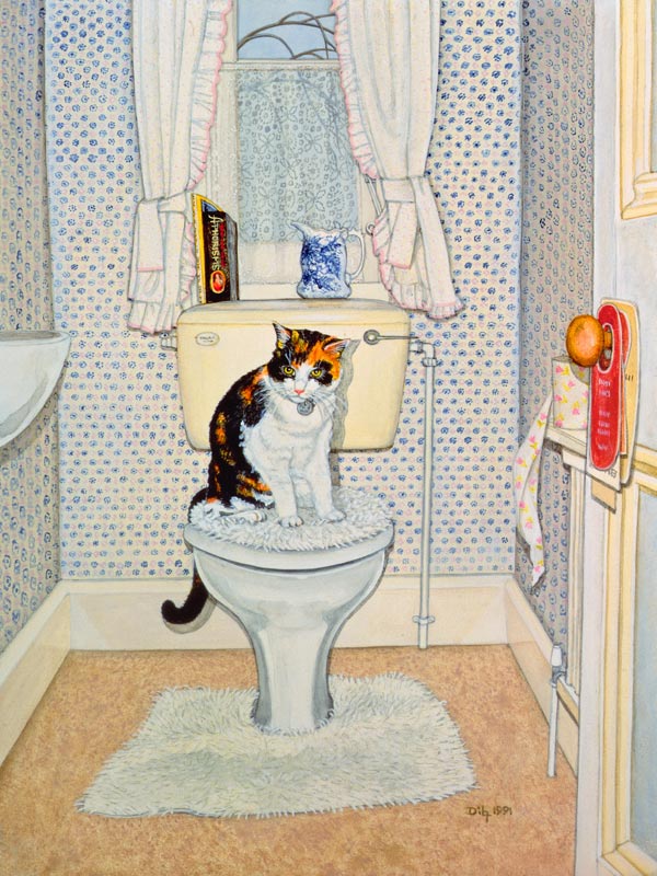 Cat on the Loo, 1991  à Ditz 