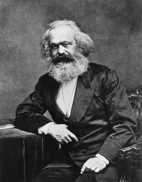 Portrait of Karl Marx (1818-1893) (b/w photo)  à Photographe anglais
