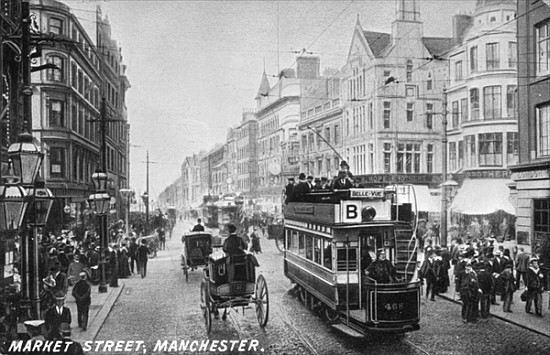 Market Street, Manchester, c.1910 à Photographe anglais