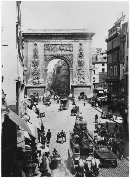 Porte Saint-Denis, Paris, c.1880 (b/w ph - French Photographer en  reproduction imprimée ou copie peinte à l\'huile sur toile