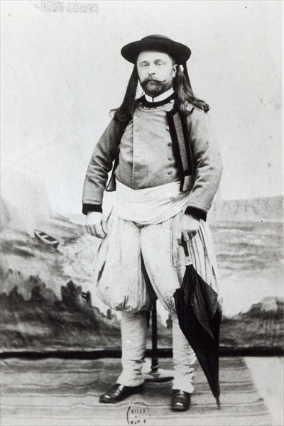 Emile Zola (1840-1902), photographed in Quimper (b/w photo)  à Genot (19ème siècle)
