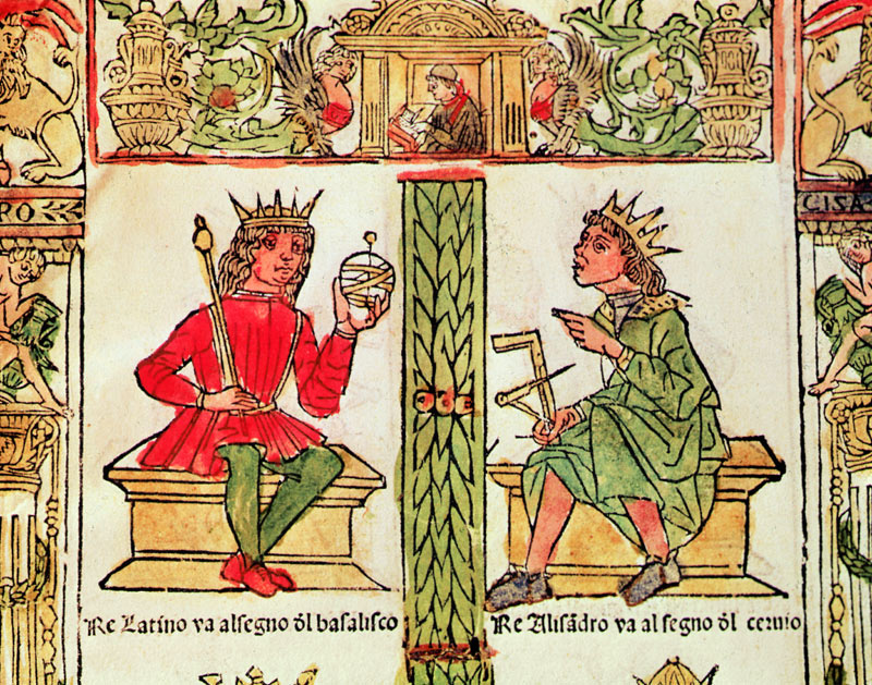 King Latinus and King Alexander, from ''The Book of Fate'' by Lorenzo Spirito Gualtieri à École italienne