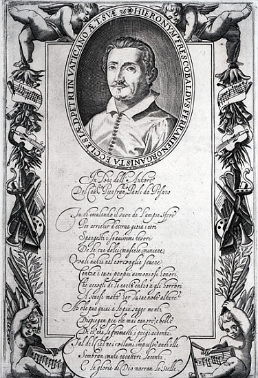 Hieronymus Frescobaldi; engraved Christian Sas à École italienne