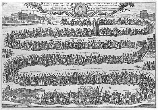 The Procession of Pope Innocent XII from the Vatican on his formally taking possession of St John à École italienne