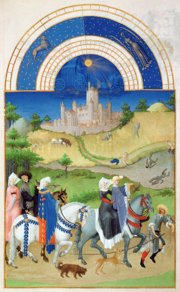 Facsimile of August: Hawking, from the ''Tres Riches Heures du Duc de Berry  (for original see 8440) à Les Frères Limbourg