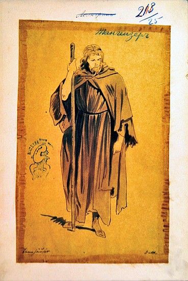 Costume Design for the role of Tannhauser, in the opera ''Tannhauser'', à Richard Wagner