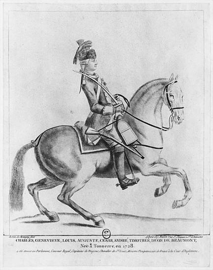The Chevalier d''Eon as a Dragoon à Robin de Montigny