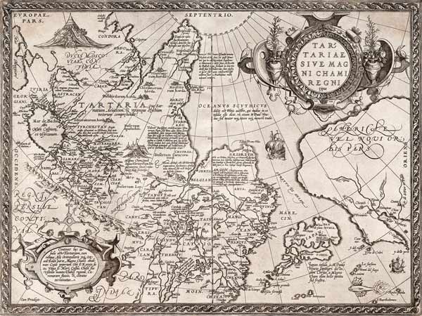 Map of Russia (From: Theatrum Orbis Terrarum) à Abraham Ortelius