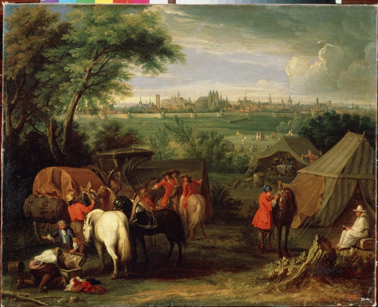 Siege of a town à Adam Frans van der Meulen