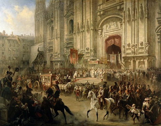 Ceremonial reception of Field-marshal Alexander Suvorov in Milan in April 1799, c.1850 à Adolf Jossifowitsch Charlemagne