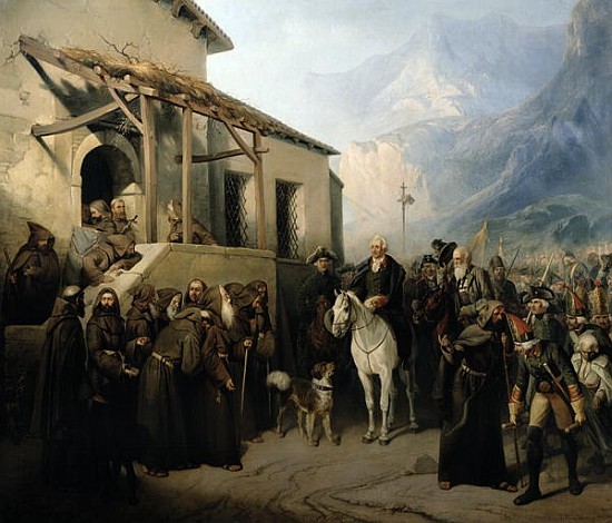 Field-marshal Alexander Suvorov on the St Gothard summit, 13th September 1799 à Adolf Jossifowitsch Charlemagne
