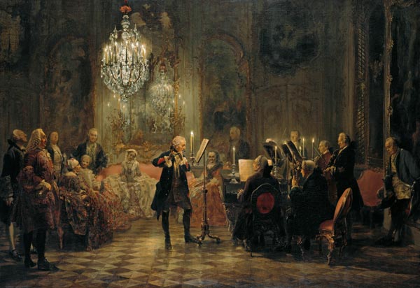 Concert de flute de Frédéric le Grand à Sanssouci à Adolph Friedrich Erdmann von Menzel