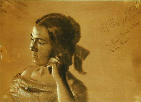 Study for a portrait of Mrs Von Maercker à Adolph Friedrich Erdmann von Menzel