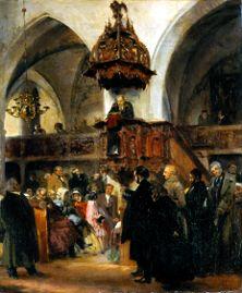 Conférence dans la vieille église abbatiale à Berlin