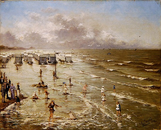 The Beach at Ostend à Adolphe Jacobs