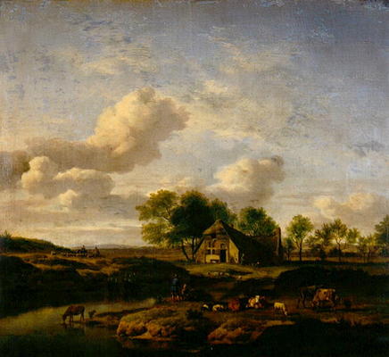 The Little Farm, 1661 (oil on canvas) à Adriaen van de Velde
