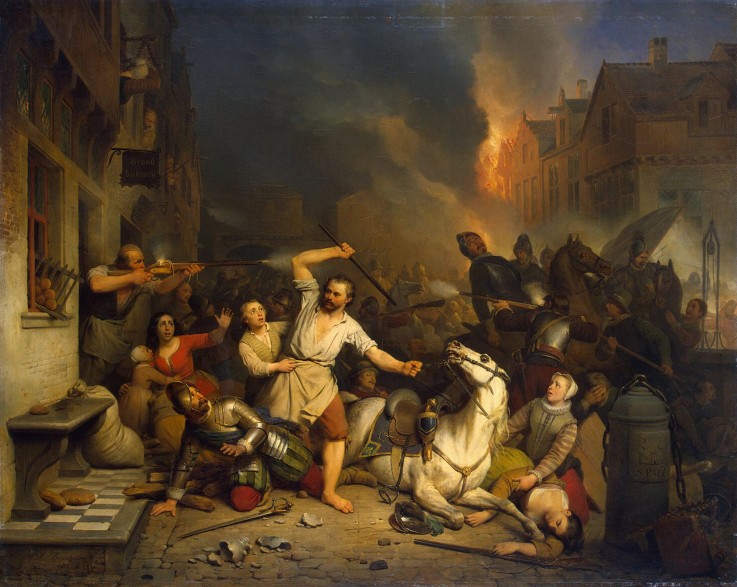 French Fury in Antwerp à Adrien Ferdinand de Braekeleer