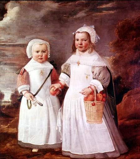 Two young girls in a landscape à Aelbert Cuyp