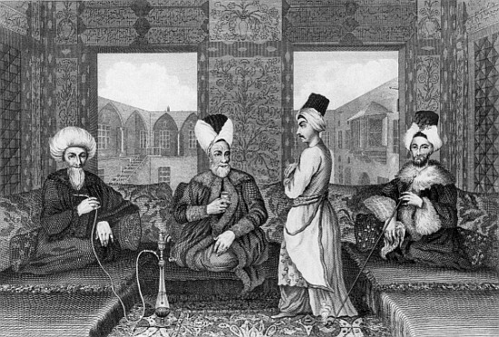 Ottoman Dignitaries, originally from ''Voyage to Mount Libanus'' Dandini, c.1680, illustrated in ''G à (d'après) École anglaise