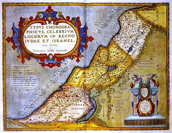 Celebrated places in Judea and Israel, from the ''Theatrum Orbis Terrarum'' à (d'après) Abraham Ortelius