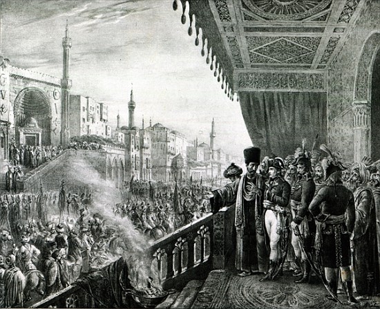 Napoleon Bonaparte (1769-1821) Celebrating the Birthday of the Prophet Mohammed in Cairo, during his à (d'après) Alexandre Colin