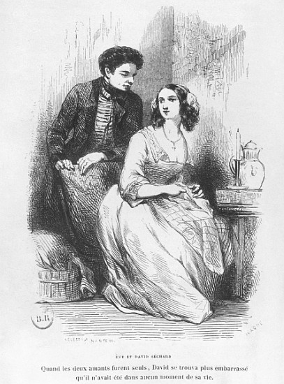 Eve and David Sechard, illustration from ''Les Illusions perdues'' Honore de Balzac, publishedEditio à (d'après) Celestin Francois Nanteuil