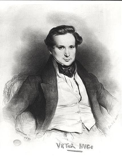 Portrait of Victor Hugo (1802-66); engraved by Charles Etienne Pierre Motte (1785-1836) 1829 à (d'après) Eugene Deveria