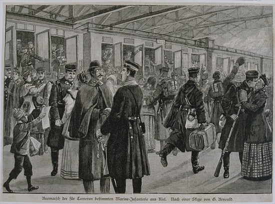 The Deployment of Kiel''s Royal Marines to Cameroon à (d'après) Georg Arnould