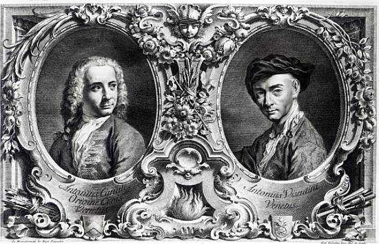Canaletto and Antonio Visentini by Visentini à (d'après) Giambattista Piazzetta