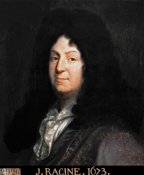Portrait of Jean Racine (1639-99) copy o - (after) Jean Baptiste Santerre  en reproduction imprimée ou copie peinte à l\'huile sur toile