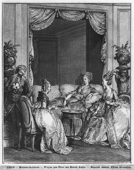 Have no fear my good friend; engraved by Isidore Stanislas Helman (1749-1809) 1776 à (d'après) Jean Michel le Jeune Moreau
