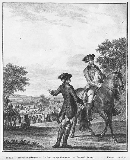 The horse race; engraved by Heinrich Guttenberg (1749-1818) c.1777 à (d'après) Jean Michel le Jeune Moreau