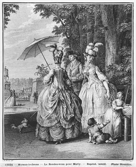 The rendezvous for Marly; engraved by Carl Guttenberg (1743-90) c.1777 à (d'après) Jean Michel le Jeune Moreau