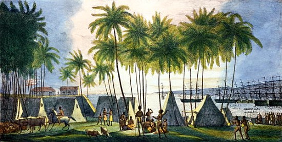 Port of Hanarourou in the Sandwich Islands, from ''Voyage Pittoresque autour du Monde''; engraved by à (d'après) Ludwig (Louis) Choris
