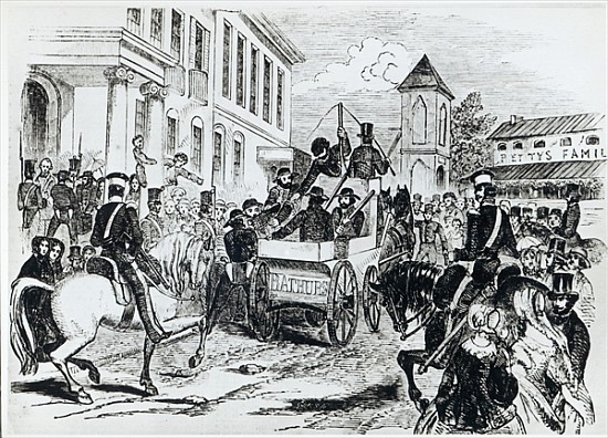 Arrival of the Government Conveyance at the Colonial Treasury, Sydney, on 21st August 1851, from ''T à (d'après) Marshall Claxton