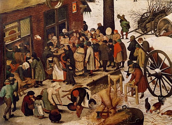 The Census at Bethlehem, detail of census office à (d'après) Pieter l'Ancien Bruegel