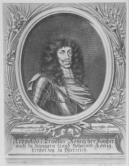 Leopold I, Holy Roman Emperor; engraved by Bartholomaus Kilian II à (d'après) Sebastian van Dryweghen