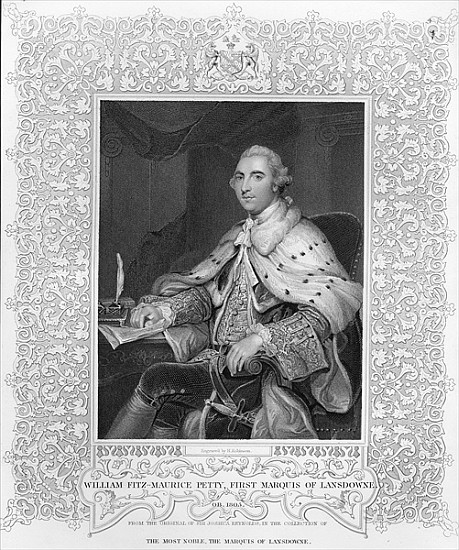 William Fitz-Maurice Petty, First Marquis of Lansdowne; engraved by H. Robinson à (d'après) Sir Joshua Reynolds