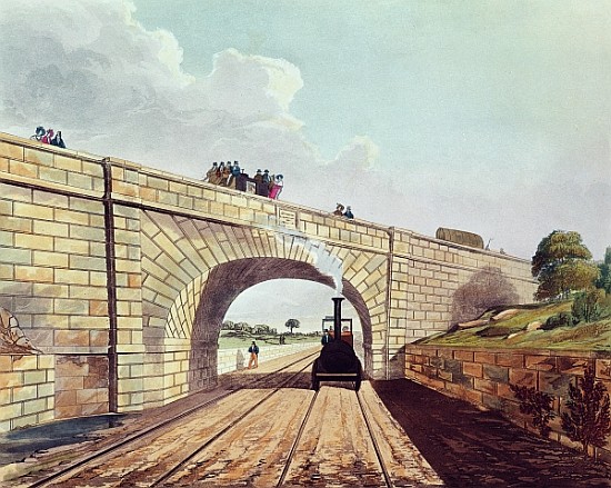 Rainhill Bridge, plate 12 from ''Liverpool and Manchester Railway''; engraved by Henry Pyall (1795-1 à (d'après) Thomas Talbot Bury