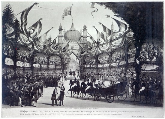 Queen Victoria''s first visit to Brighton; engraved by George Bryant Campion à (d'après) W.H. Mason