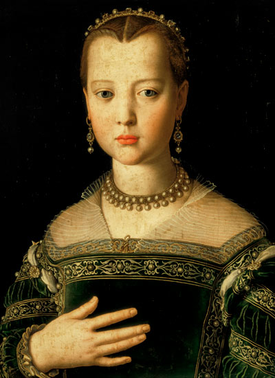 Portrait of Marie de' Medici (1573-1642) as a child à Agnolo Bronzino