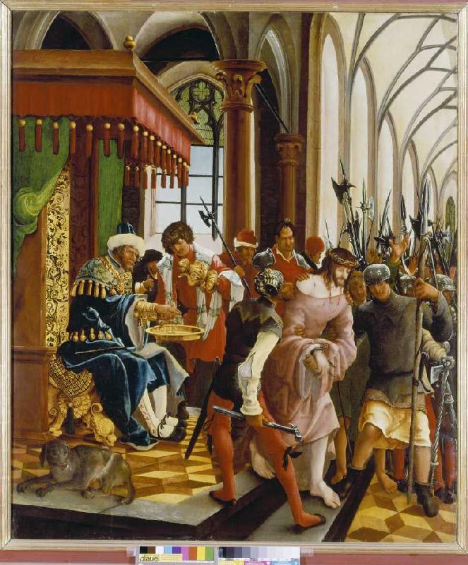 Passions/Autel de Saint-Sébastien à St. Florian, Le Christ devant Pilate à Albrecht Altdorfer