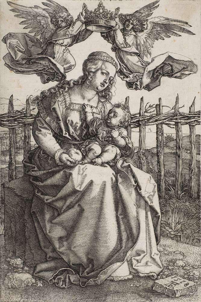 Virgin Mary Crowned By Two Angels à Albrecht Dürer