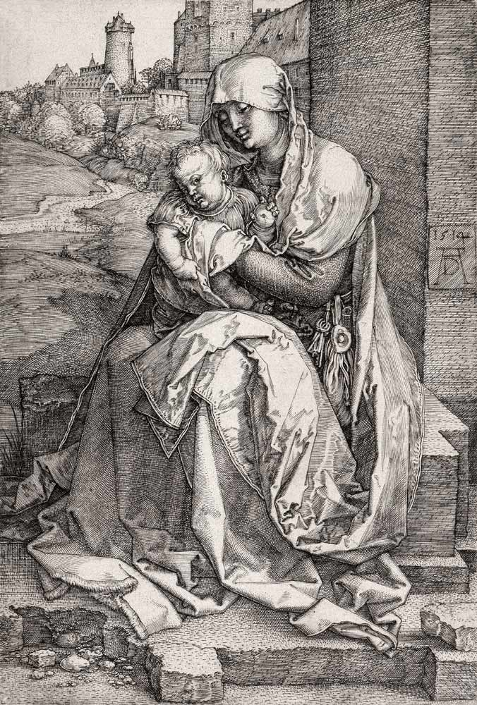 Maria mit dem Kind an der Mauer à Albrecht Dürer
