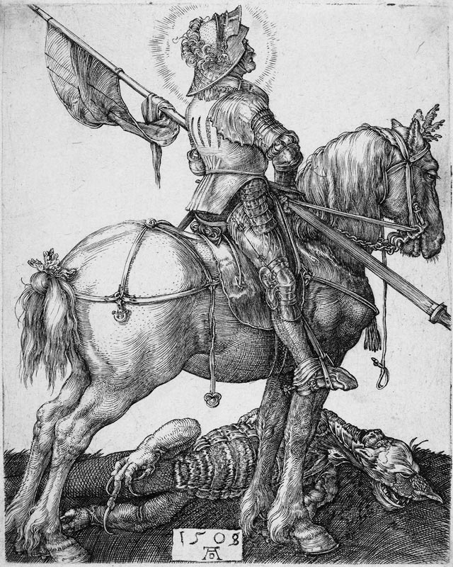 Saint George on horseback / Dürer / 1508 à Albrecht Dürer