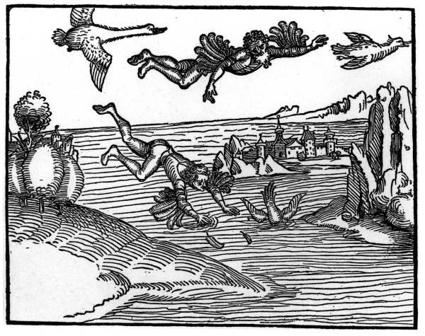 A.Dürer / The Fall of Icarus / Wood cut à Albrecht Dürer